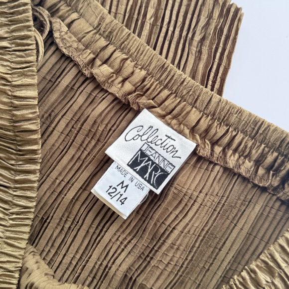 NWT Vintage 1990s Collection Jeanne Marc Bronze Plisse Pleated Maxi Skirt M - Picture 10 of 14